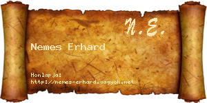 Nemes Erhard névjegykártya